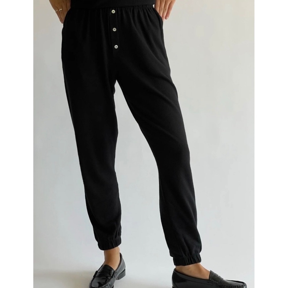 NWT Donni Sweater Henley Sweatpants S Black Joggers Loungewear Casual Travel